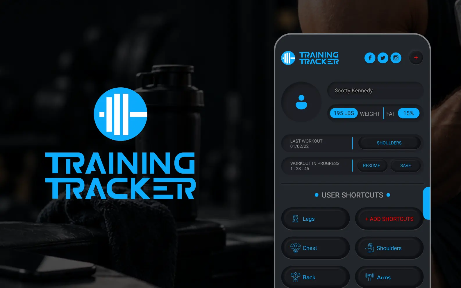Training Tracker website preview